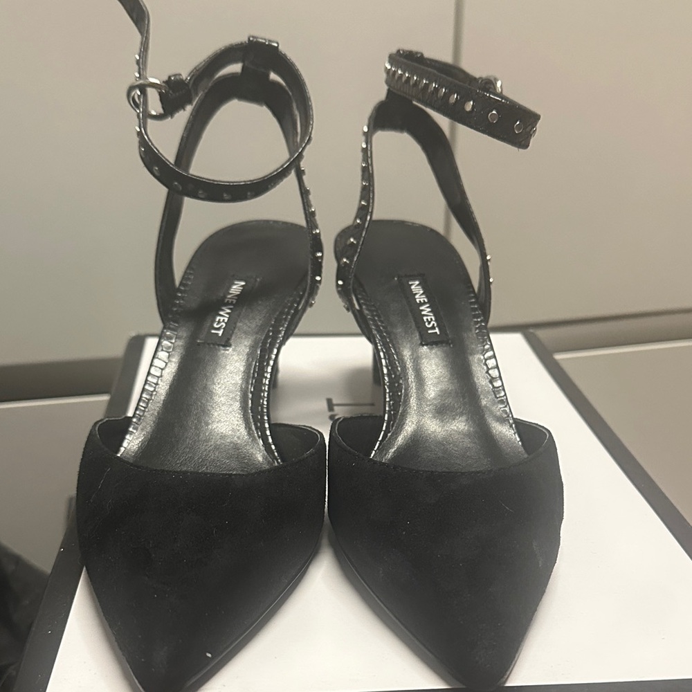 Nine West Black Studded Heels